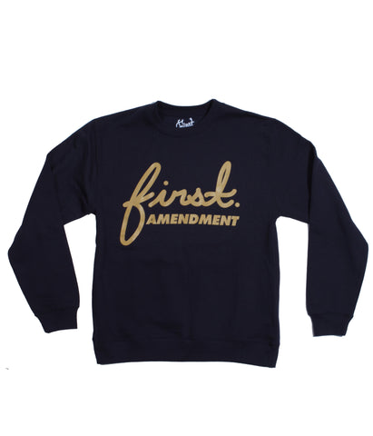 Cursive Pullover - Navy