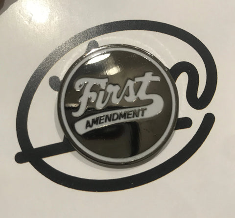 First Amendment White Logo Enamel Pin