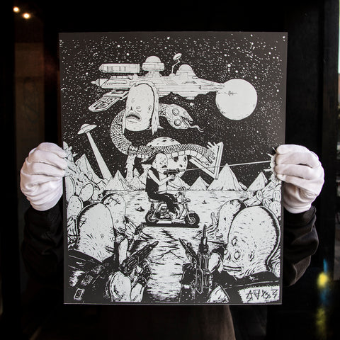 Copy of "Space Battle" -Rad Biker UNFRAMED