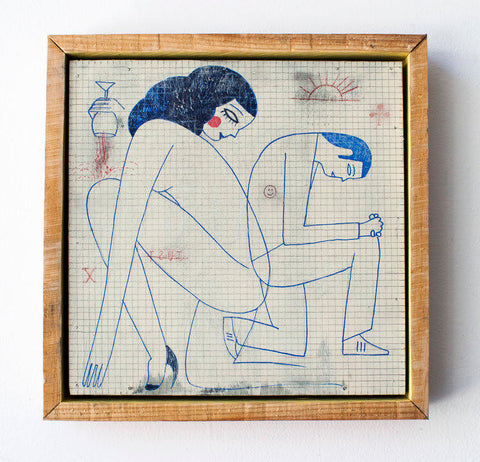 "Study for figures at the base of a crucifixion" by David Bray and "Untitled #2" + "Untitled #8" by Erik Bender